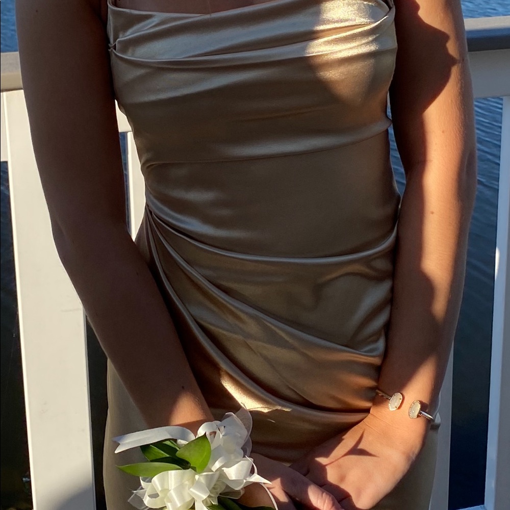 gold lucy in the sky dress